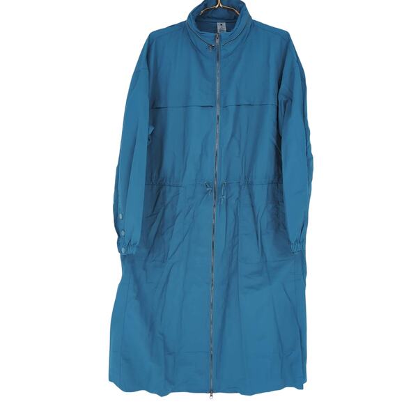 Spiritual Gangster Natasha Teal Blue Jacket Rain Mac / Trench Coat - Size M -NEW - Picture 3 of 16